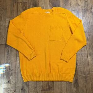 Vtg August Max Knit Christmas Sweater Mustard Yellow Womens Plus Size 1X